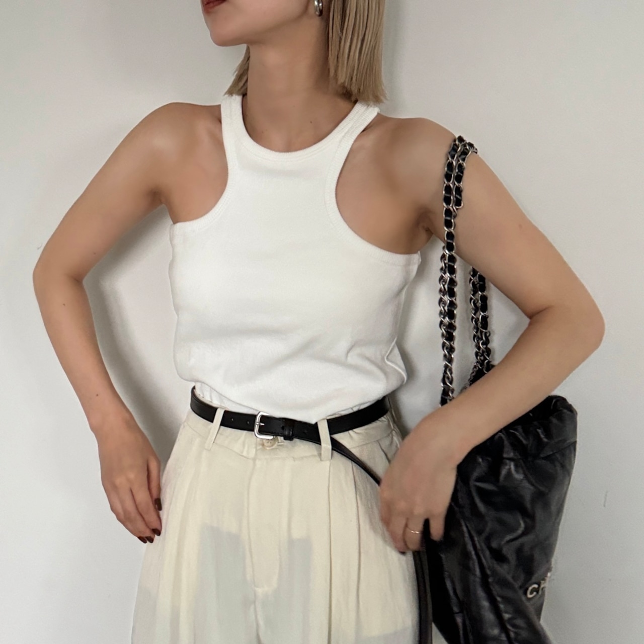 カップ付アメスリtank/ホワイト