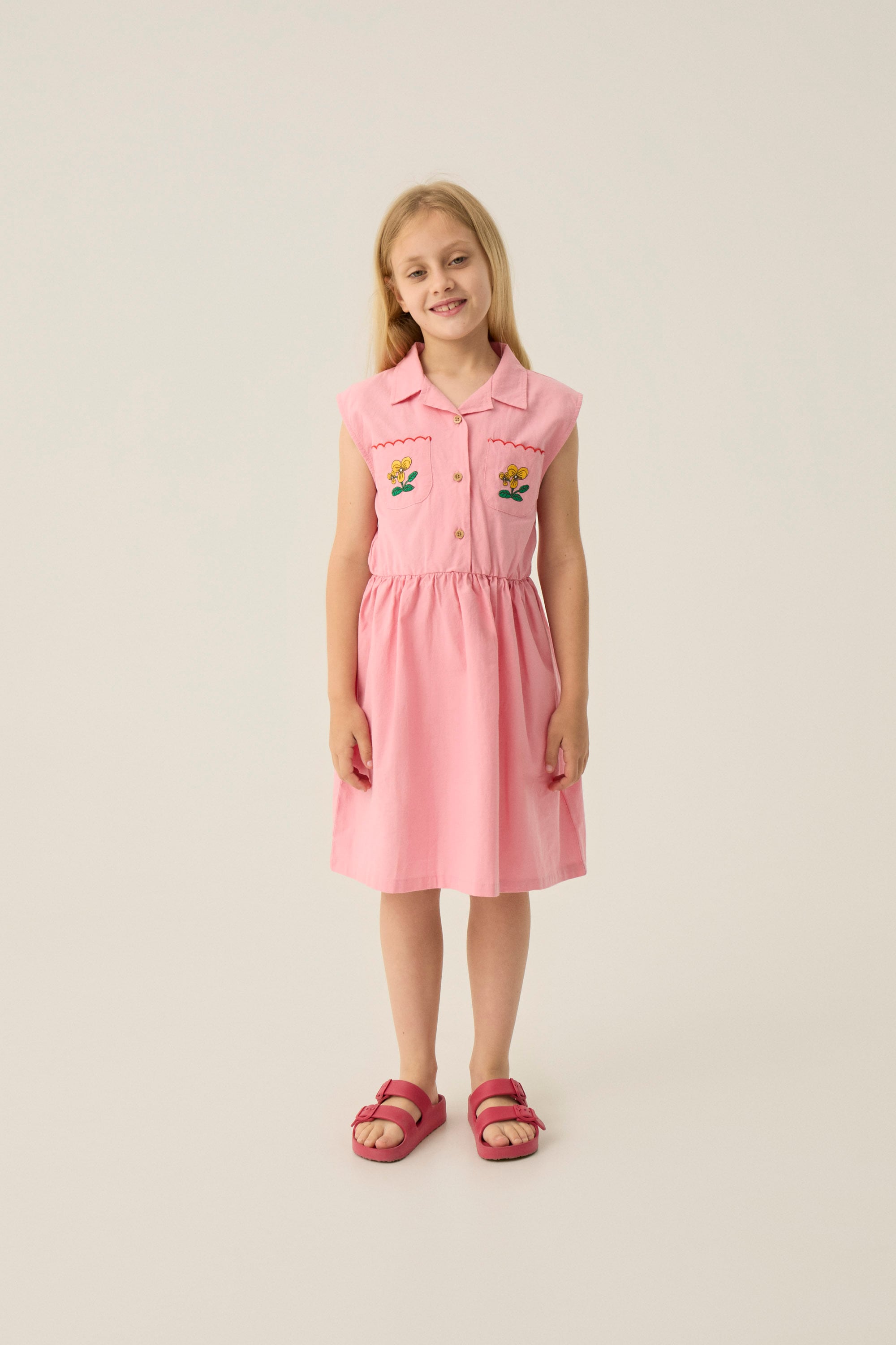 26SS】The Campamento(カンパメント)Flowers Pink Dress(2y/3y/4y/5-6y