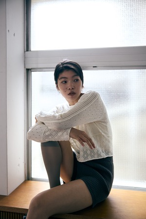 予約 Patchwork lace 2way cardigan OFF-WHITE