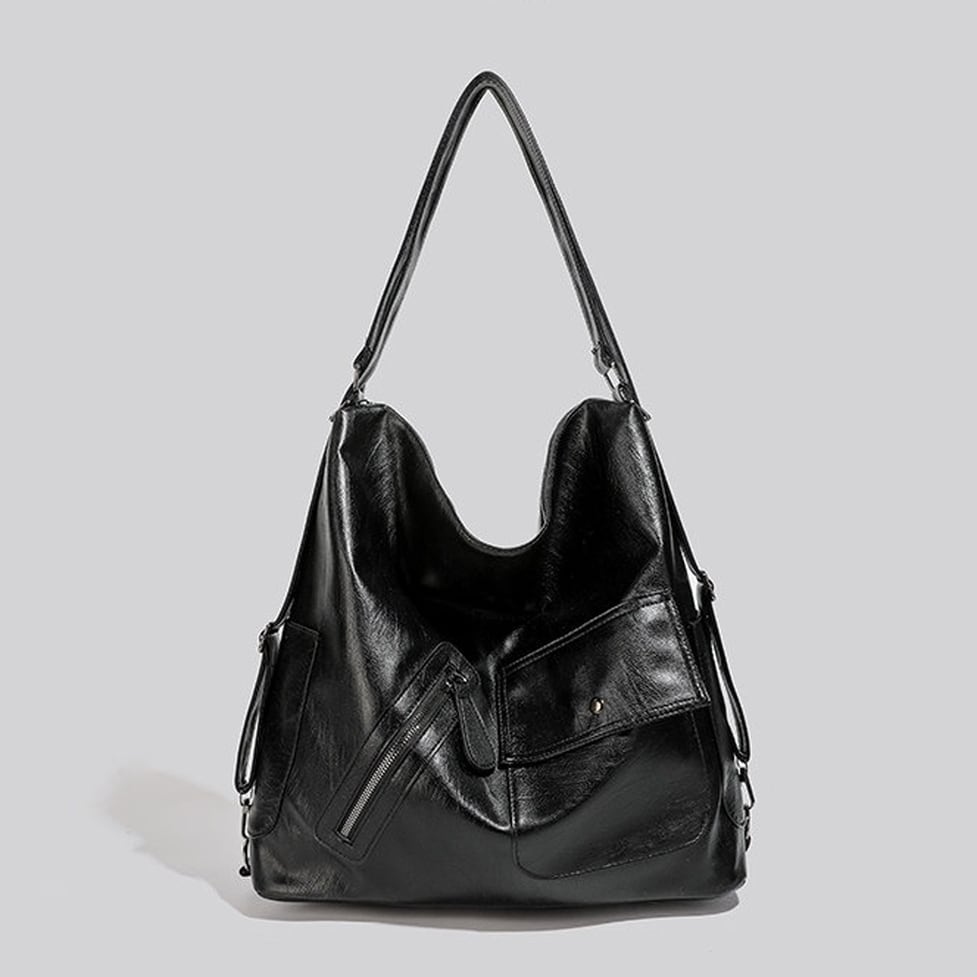 zip pocket shoulder bag / l0860