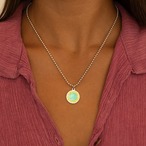 オリジナル ミディアム ベイビー ブルー / イエロー セントクリストファー ネックレス：GET BACK NECKLACES ゲット バック ネックレスズ