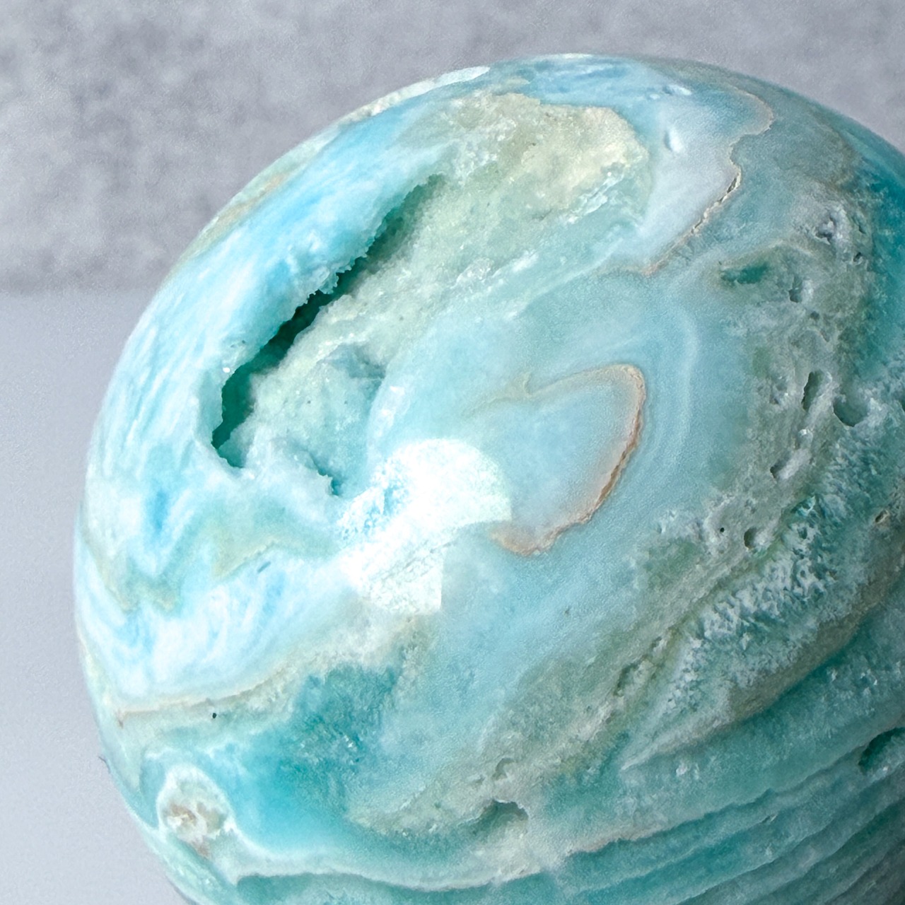 ブルーアラゴナイト スフィア ＊ Blue Aragonite ＊ 天然石