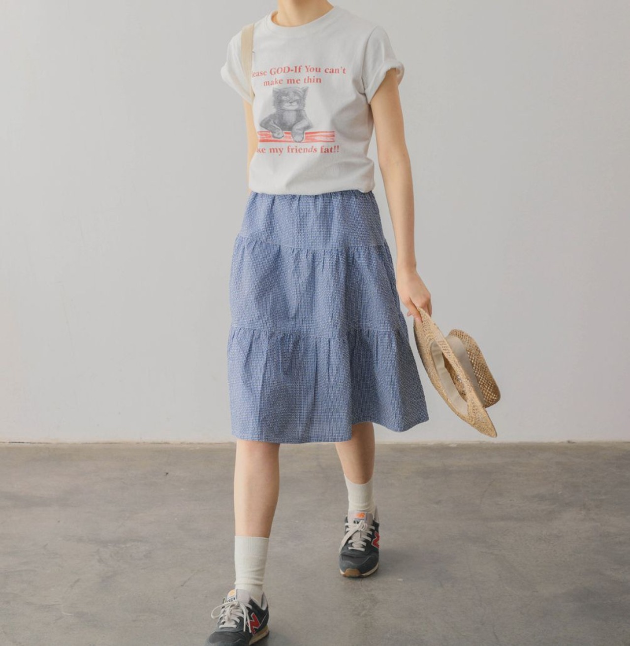 キャットグラフィックプリント Tシャツ   F0064 - 9