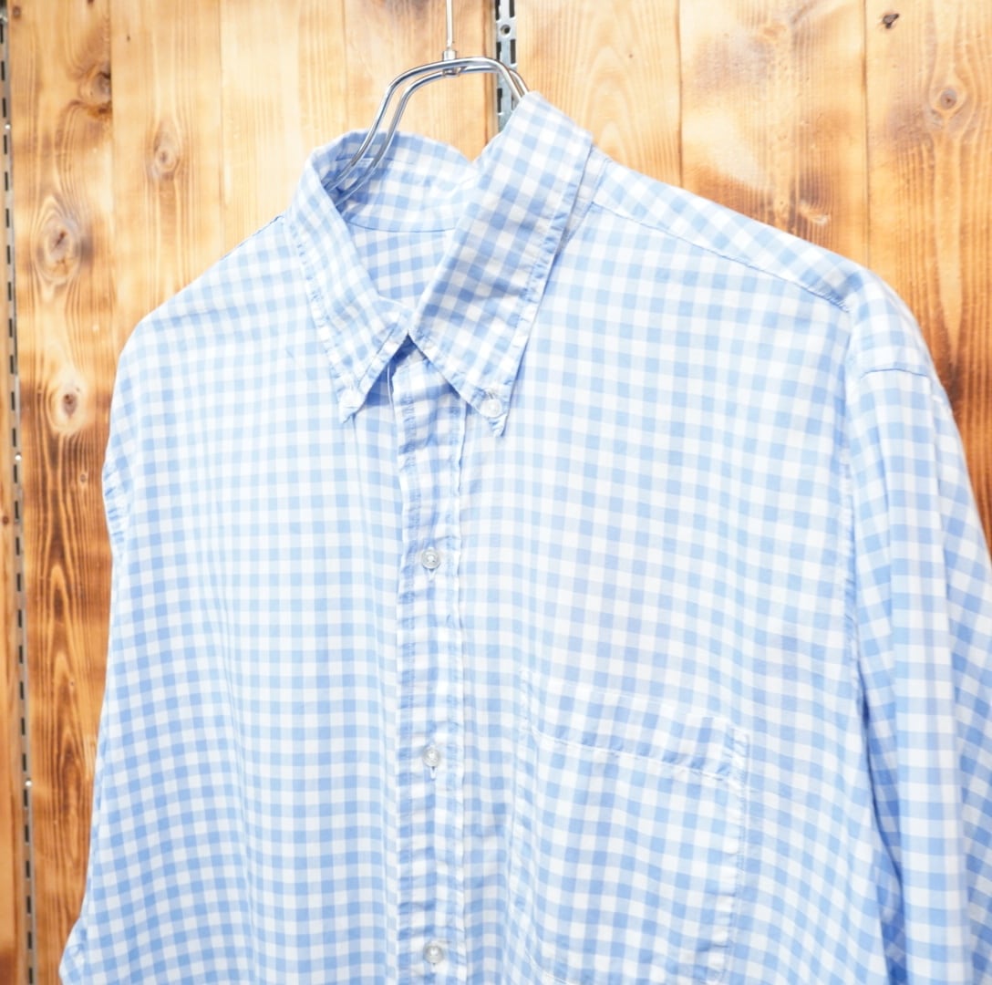 brooks brothers 大判ギンガムチェック 6ボタンシャツ 17 1/2-R usa製