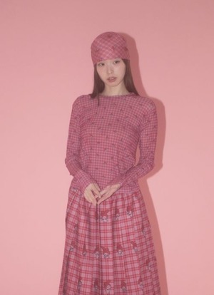 [BOCBOK] Check Check My Melody Jersey Top 正規品 韓国ブランド 韓国通販 韓国代行 韓国ファッション 日本 店舗 ボクボク bocbok