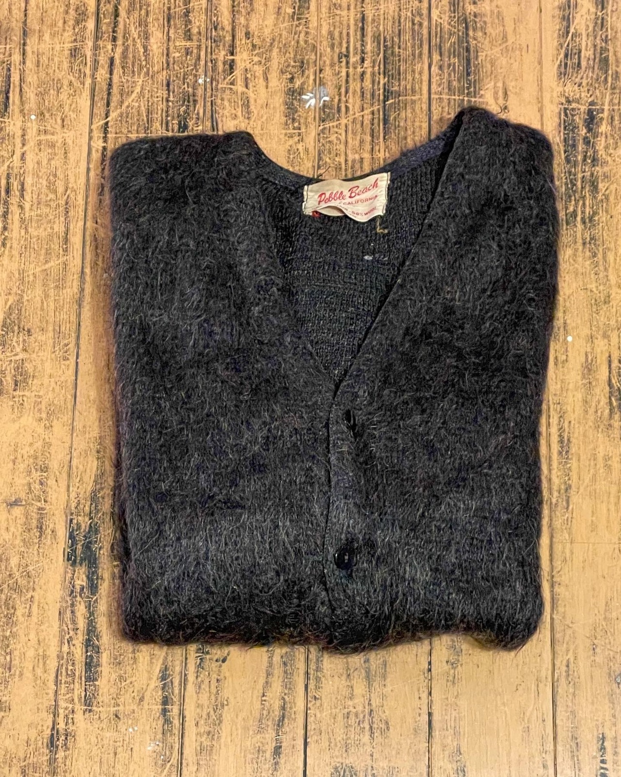 60s mohair cardigan black vintage 60年代 モヘア カーディガン 