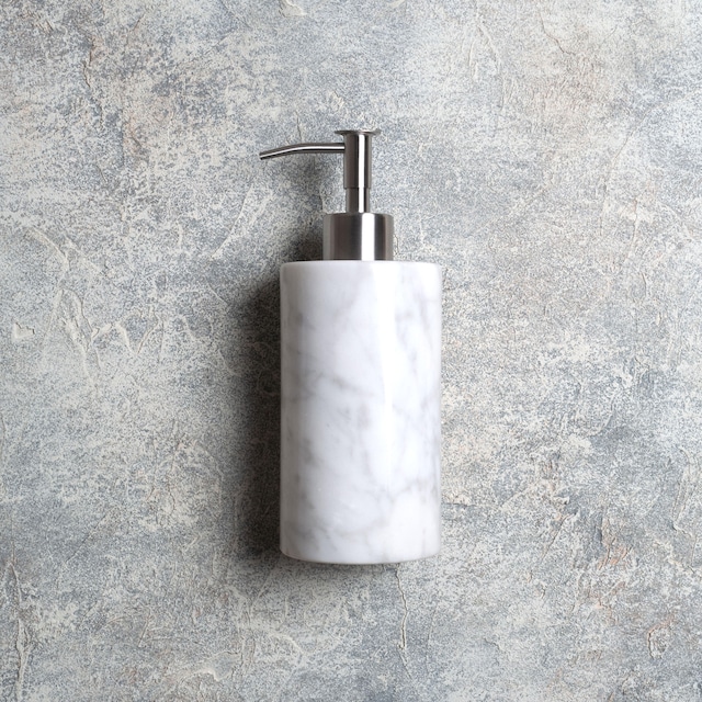 MARBLE SOAP DISPENSER - White × Large