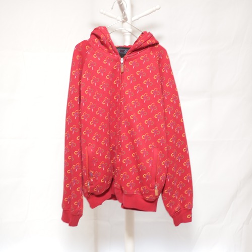 Coogi Whole Pattern Zip-Up Hoodie Red