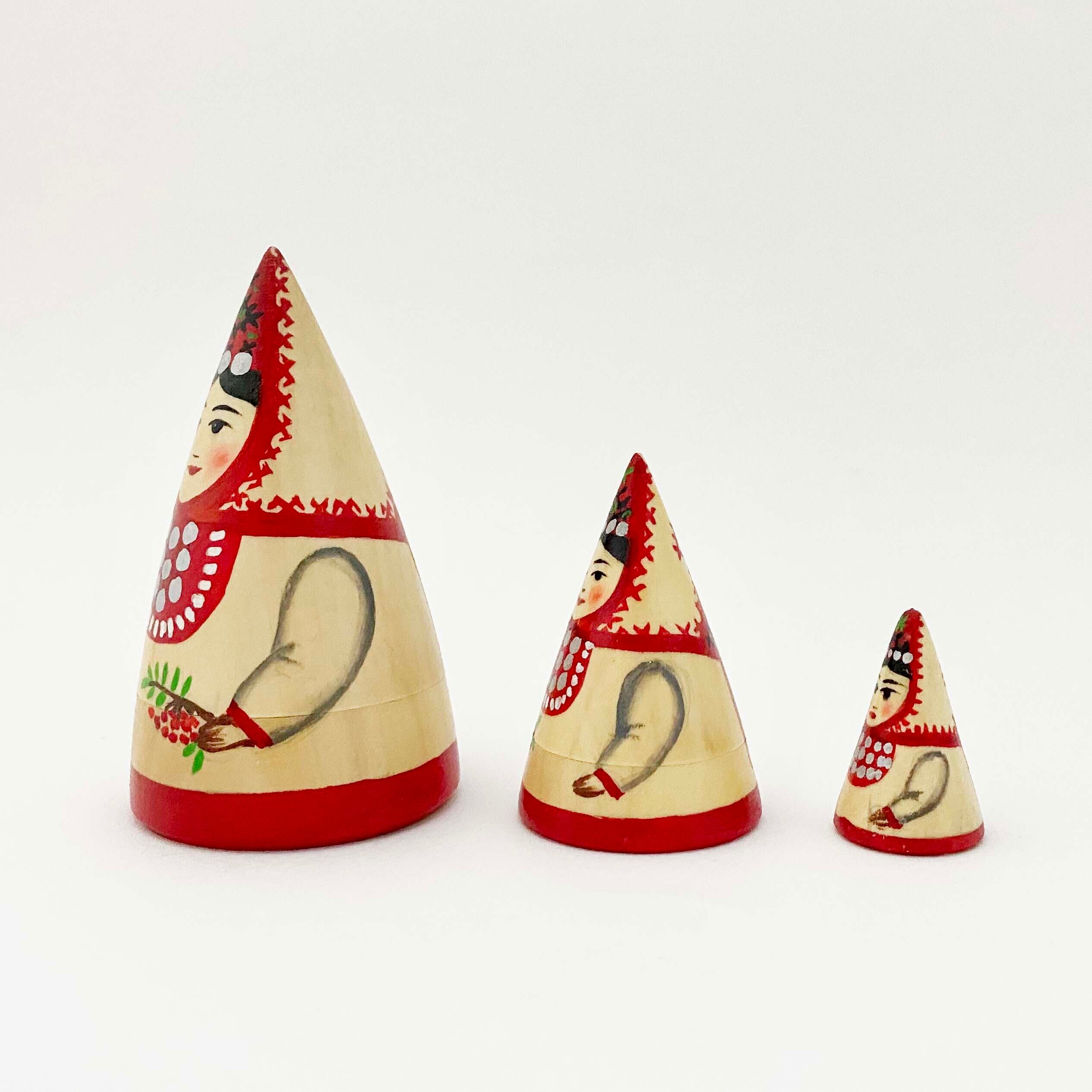 マリエル共和国マトリョーシカ(円錐木地 / 3個組)