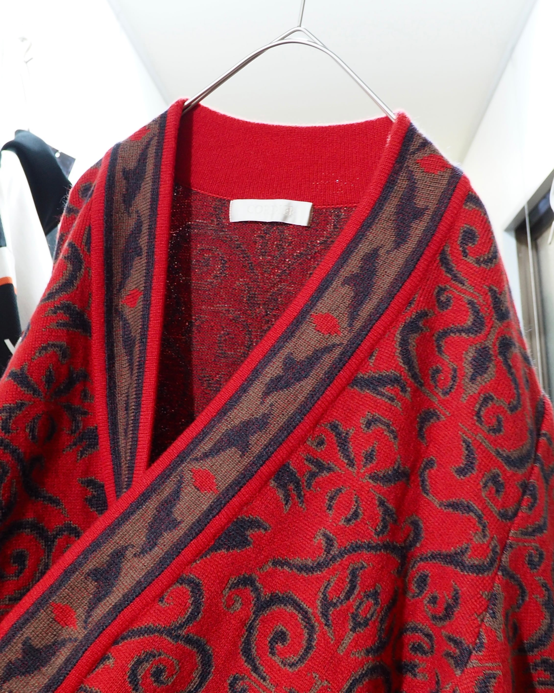 1990s Beautiful Oriental pattern vintage knit cardigan