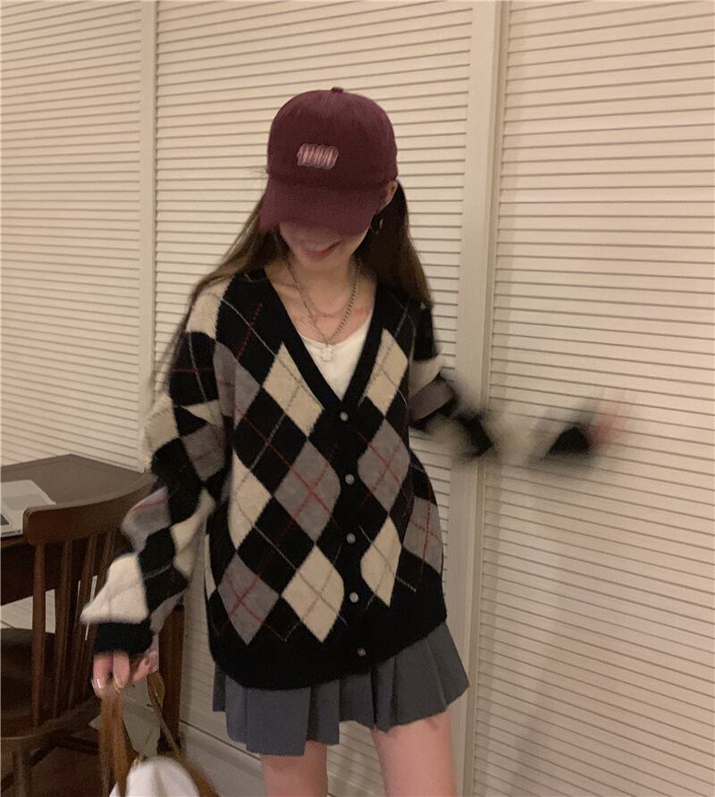 スタンダードスタイルニットカーディガンオータム薄手ルーズセーター コート ジャケット レトロ 秋物 モンロー38622360640