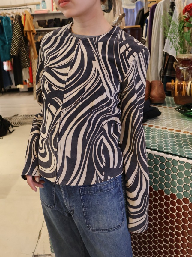 zebra pattern suede jacket【1813】