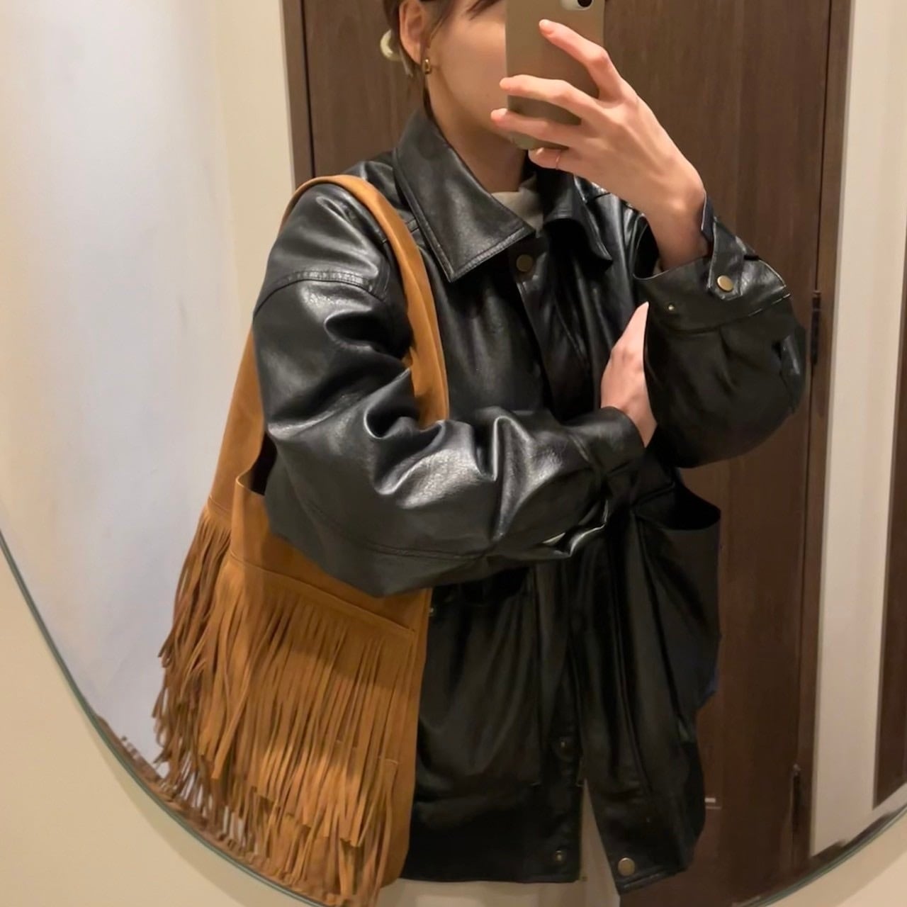 フリンジスエードトートバック【キャメル】＿ | REEED e select three