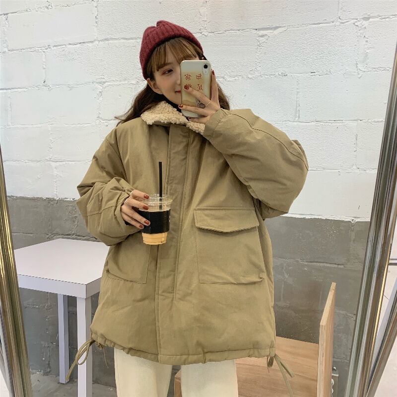 ウィンターコート ファーカラージャケット レディースオータム コットン 秋物 冬物 萌量不足69943475282