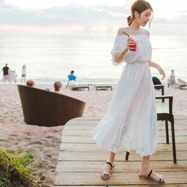 オフショルダーワンピース 通販 ロング マキシ 白 リゾートワンピース 通販 マキシ リゾートワンピース 通販 ハワイ グアム 韓国の可愛いレディースアパレルのセレクトショップ Kilalion キラリオン