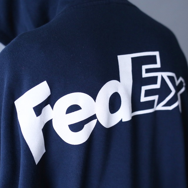 "FedEx" super over silhouette front and back printed sweat parka