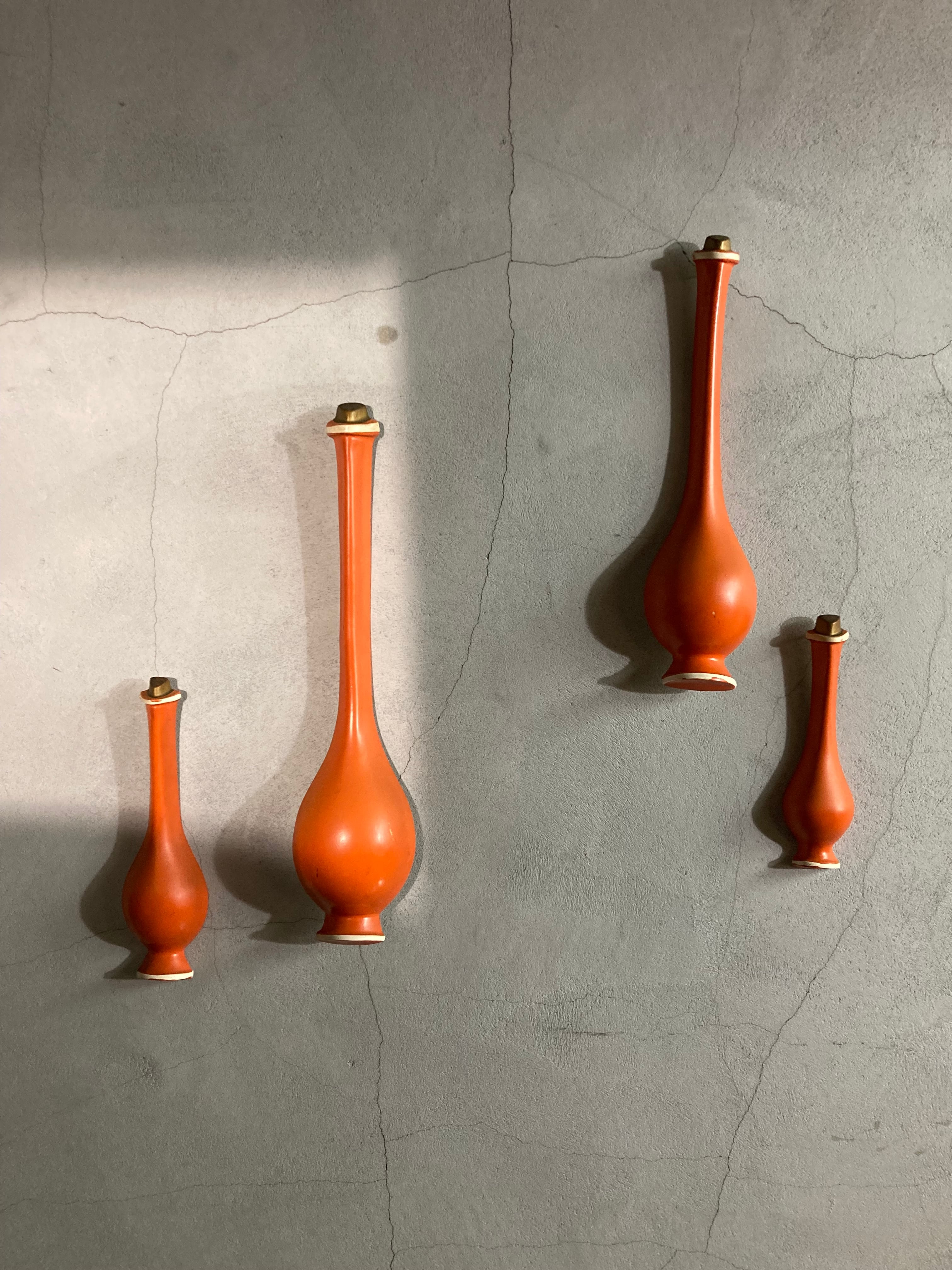 MIDCENTURY Orange Genie Bottles Wall Decor Set