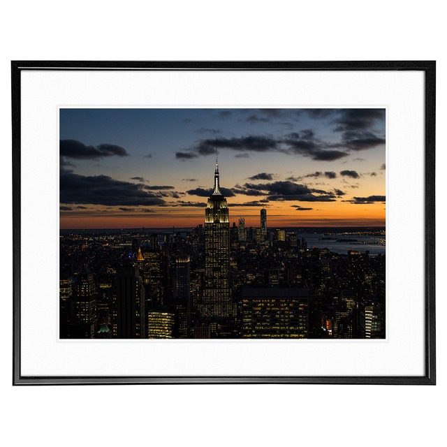 アメリカ写真 ニューヨーク 夕暮れのエンパイア・ステート・ビルディング インテリアアートポスター額装 AS0128