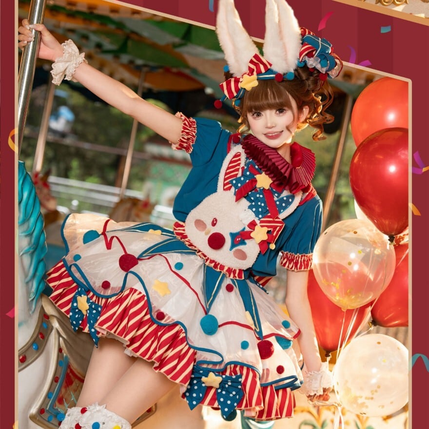 アイドル ピエロ コスチューム 4点セット ハロウィン イベント