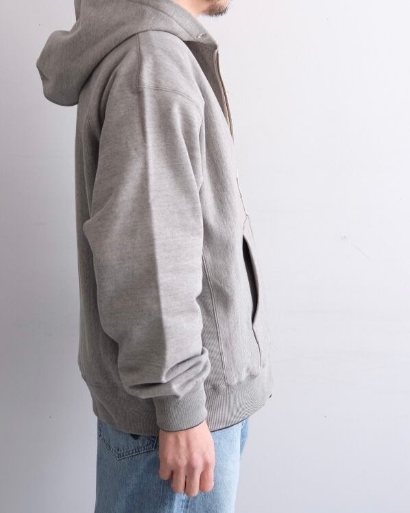 ULTERIOR” FADED SILKY TERRY RW ZIP UP PARKA STONE GRAY”” | Lapel