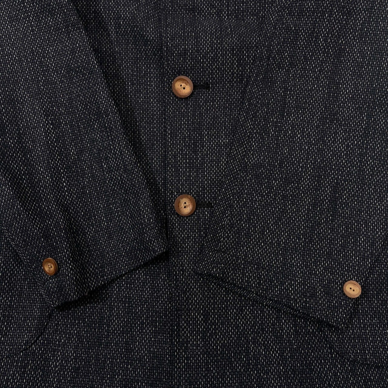 Karl Helmut カールヘルム コットン ノーカラージャケット M/ネイビーグレー 系/木ボタン