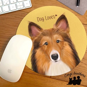 【 シェルティー 水彩画風 毛色4色 】 パステルカラー マウスパッド 犬 うちの子 犬グッズ プレゼント