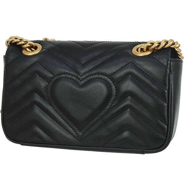 Used GUCCI グッチ ショルダーバッグ GGマーモント スモール ブラック