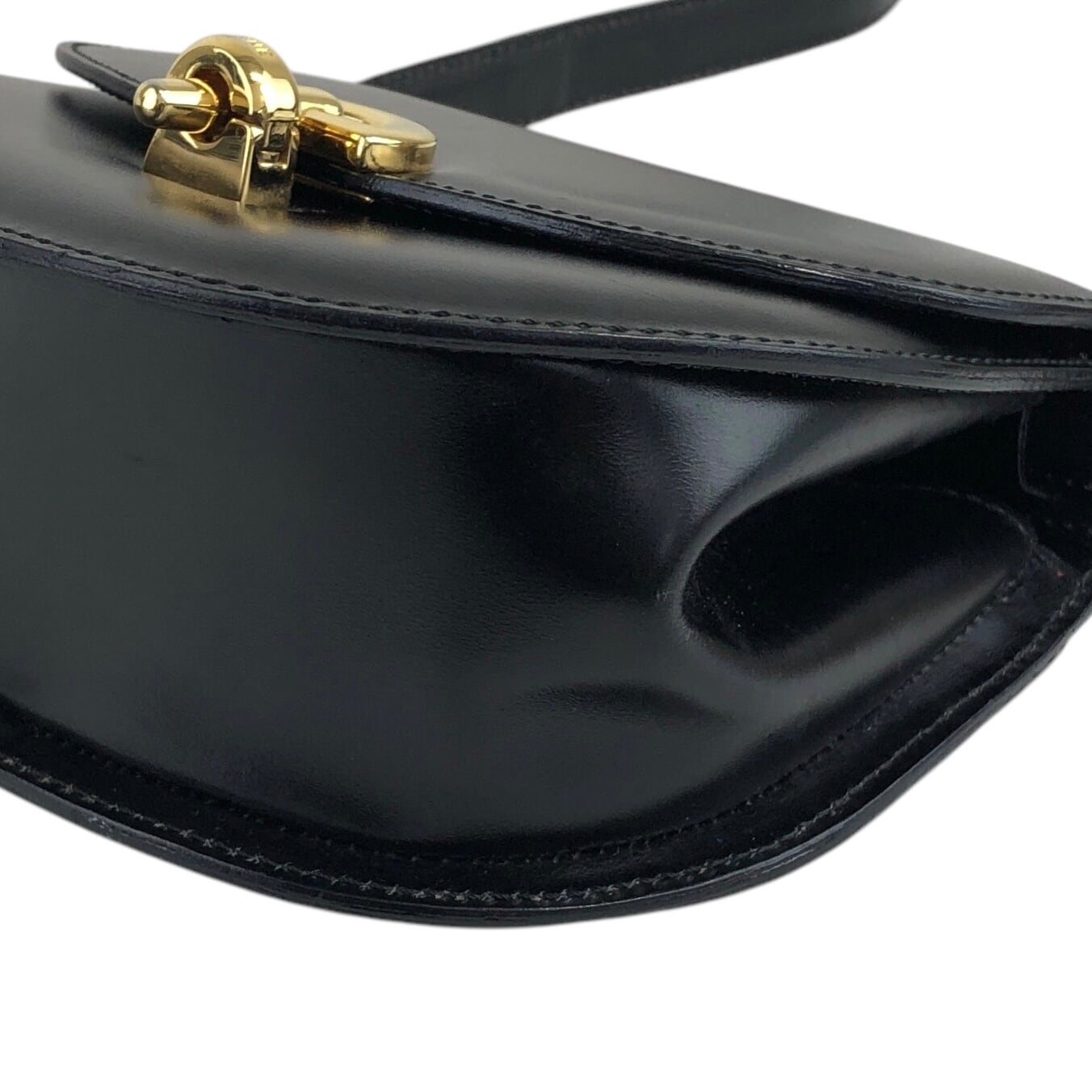 セリーヌ レザー ミニ ショルダーバッグ ハンドバッグ ブラック CELINE セリーヌ ショルダーバッグ ブラック フロントロック