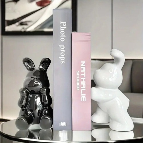 うさぎ ブックエンド ブックスタンド ２個セット ２カラー 本棚 収納 書斎 カフェ 装飾 おしゃれ 北欧