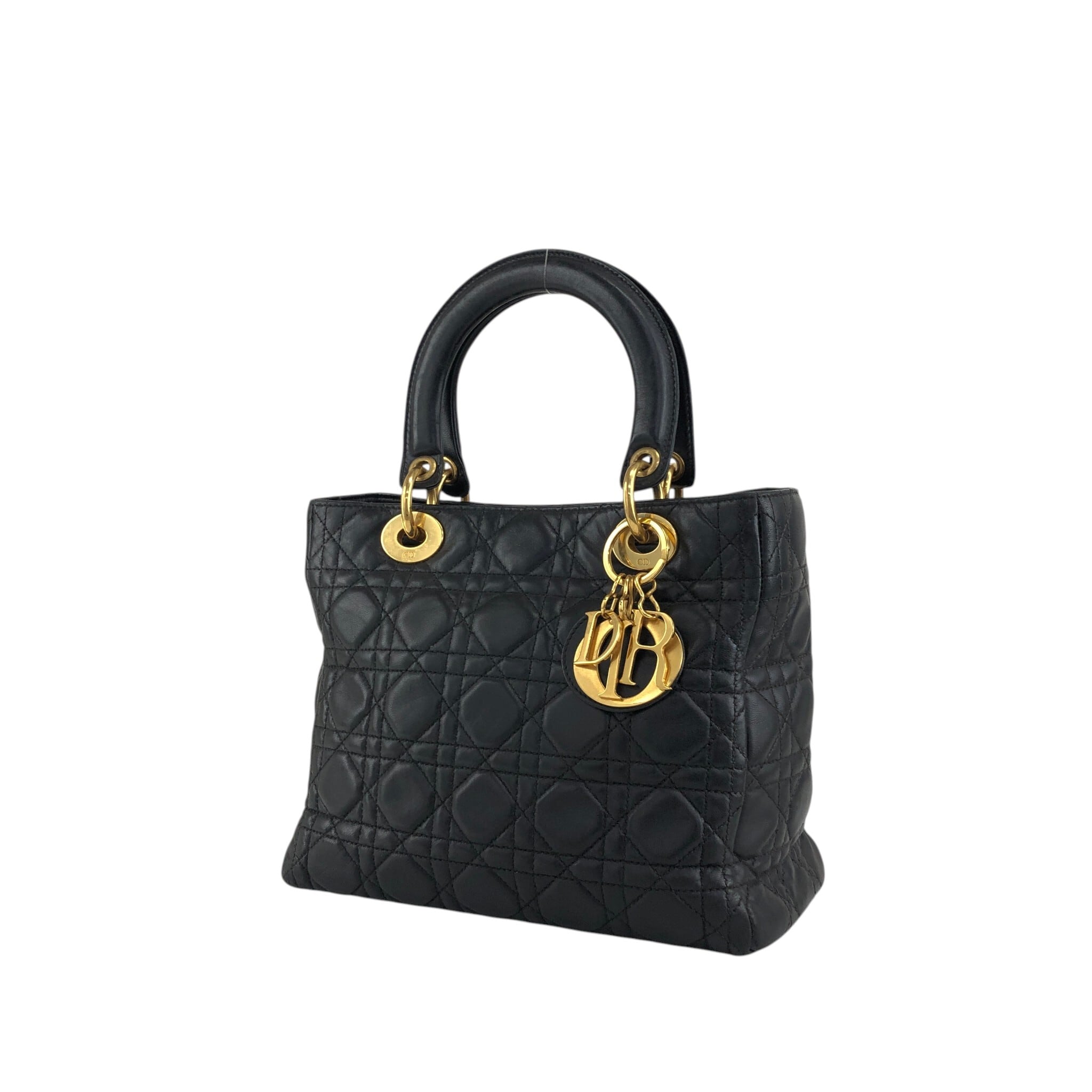 Christian Dior レディディオール カナージュ レザー ブラック 送料無料 10%OFF】【 日本直送 名牌中古包 】Christian Dior レディ