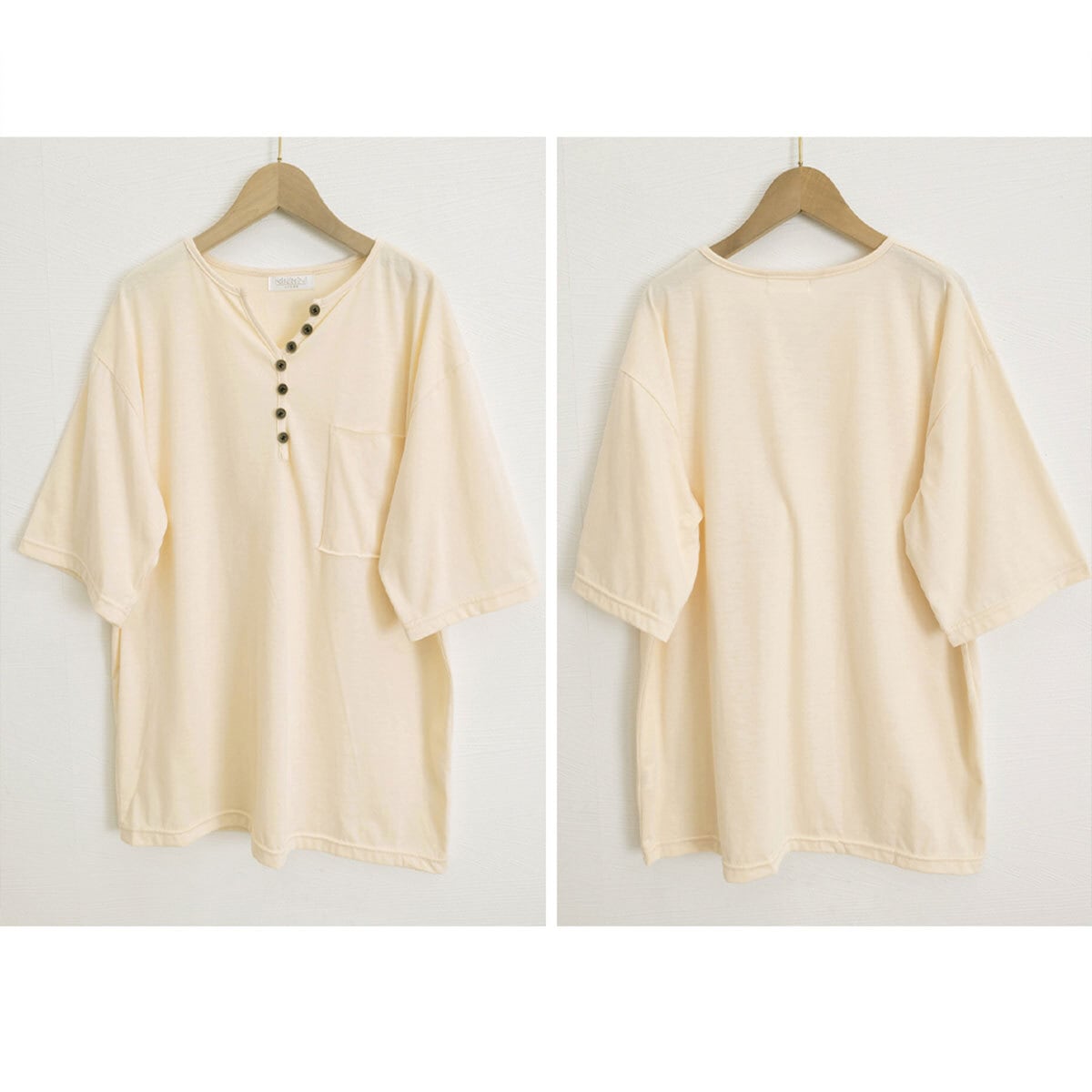 チュニック Tシャツ ヘンリーネック レディース 春夏 韓国 トップス きれいめ 大人 カジュアル ロンT おしゃれ ゆったり 体型カバー 胸ポケット 大人可愛い 大人女子