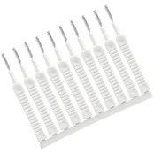 まめいた シャワーヘッド ブラシ ホワイト 幅5㎜×奥行2㎜×高さ6.5cm 浴室 洗面台 シャワーの穴 便器ノズル 汚れ かき出す 極細ブラシ 10本入 日本製 BS-219