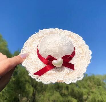 《予約》2101145 レースレッドリボン麦わらハット