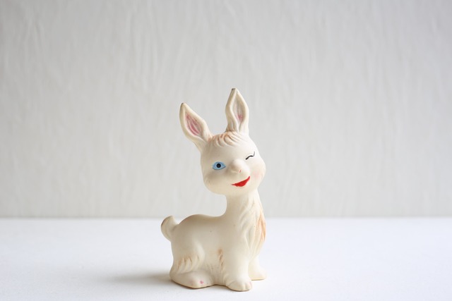 フランス アンティーク ヴィンテージ ソフビ人形 小さなウサギ N-04443