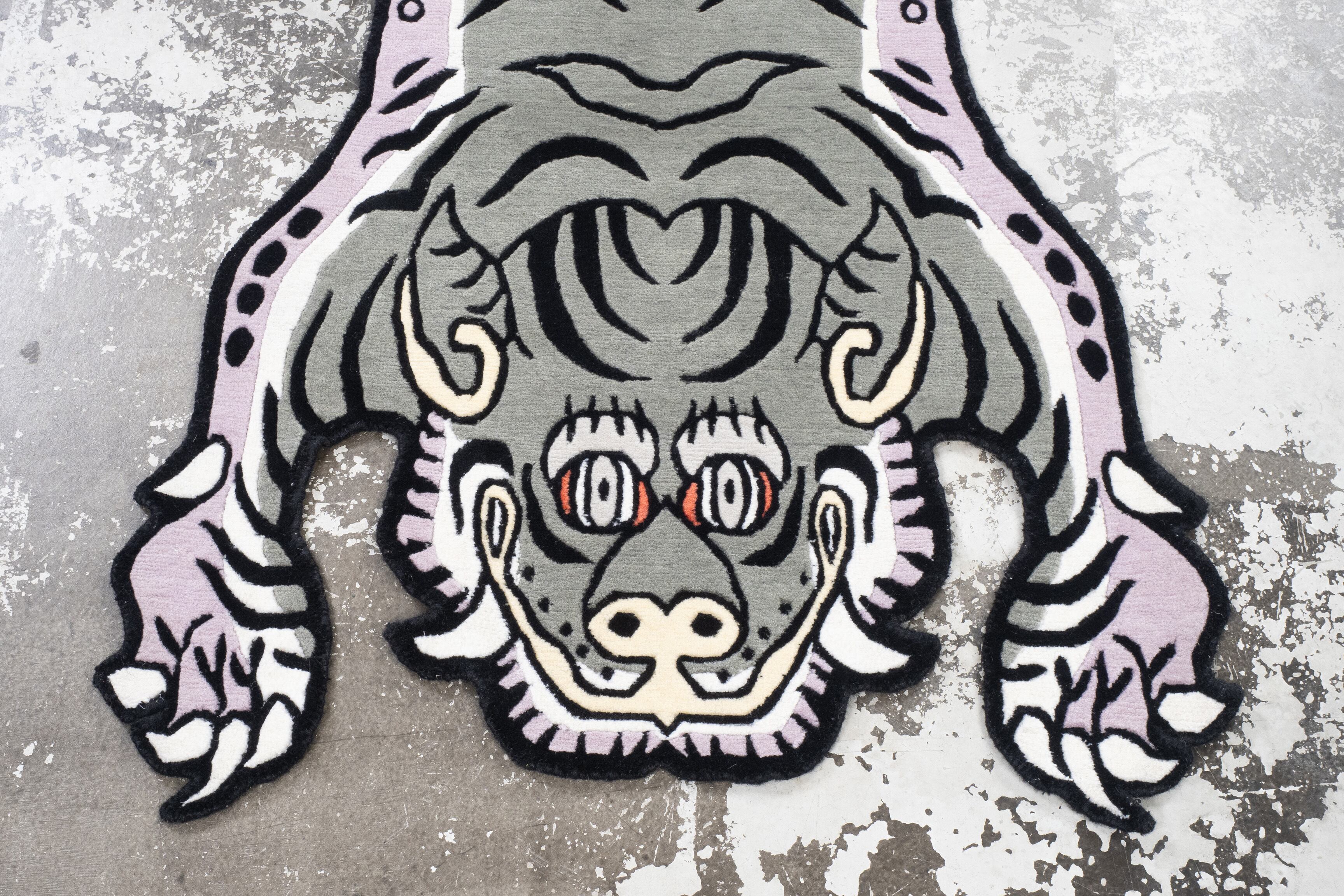 Tibetan Tiger Rug 《Mサイズ•ウール・オリジナル2・アラジングリーン