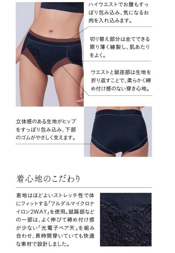 お腹スッキリ♥もも尻♥フィットショーツ 光電子 プウアボーテ