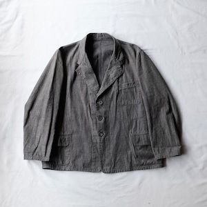 60s FRENCH VINTAGE BLACK CHAMBRAY JACKET