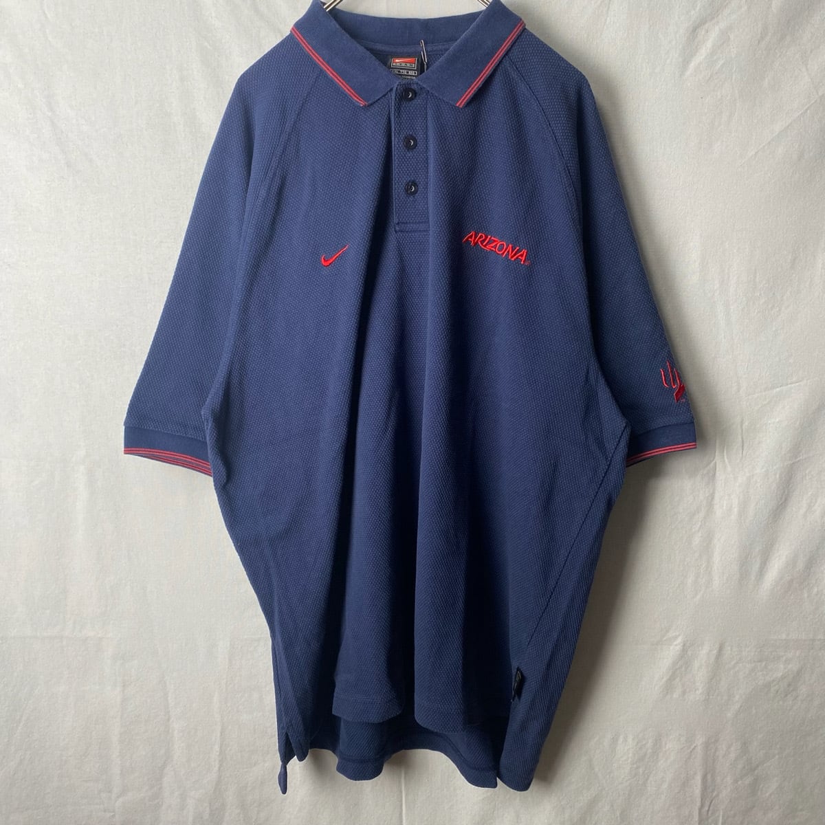 90s NIKE TEAM ポロシャツ 刺繍ロゴ 古着 鹿の子 ナイキ 半袖 ワン