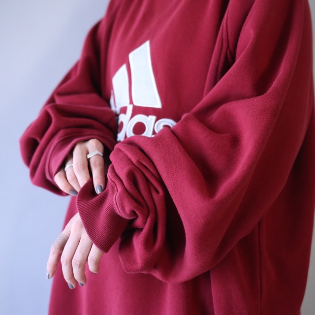 "adidas" XXL over silhouette one point logo good coloring sweatshirt