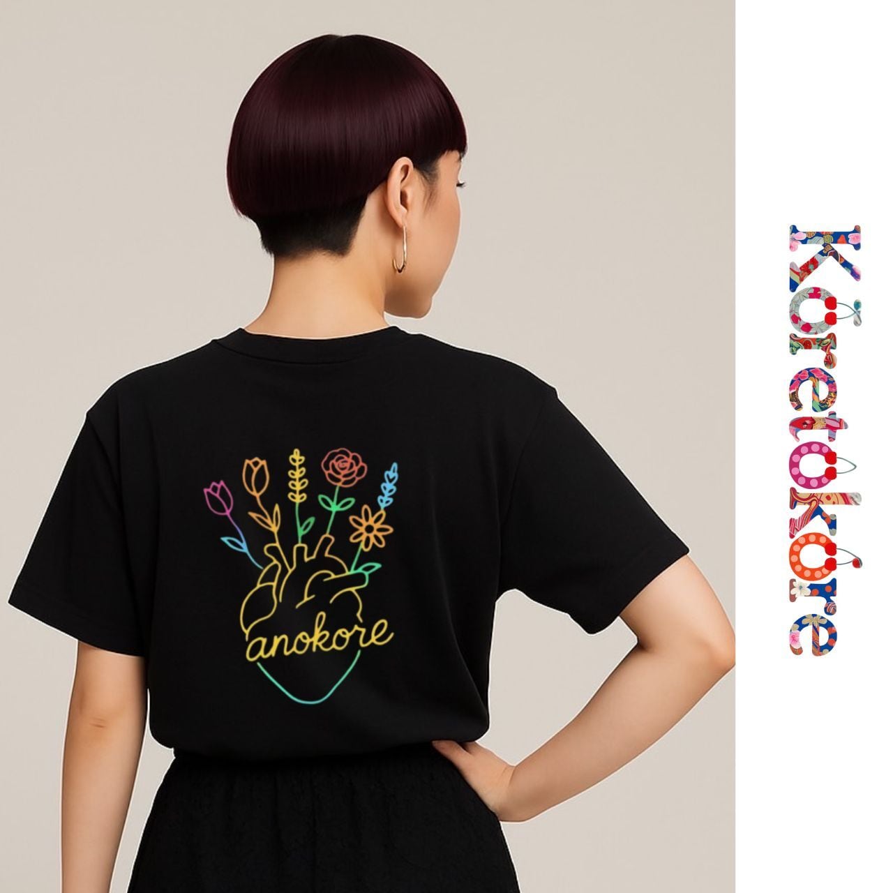 Kokoro no Hana Big T-shirt A0123