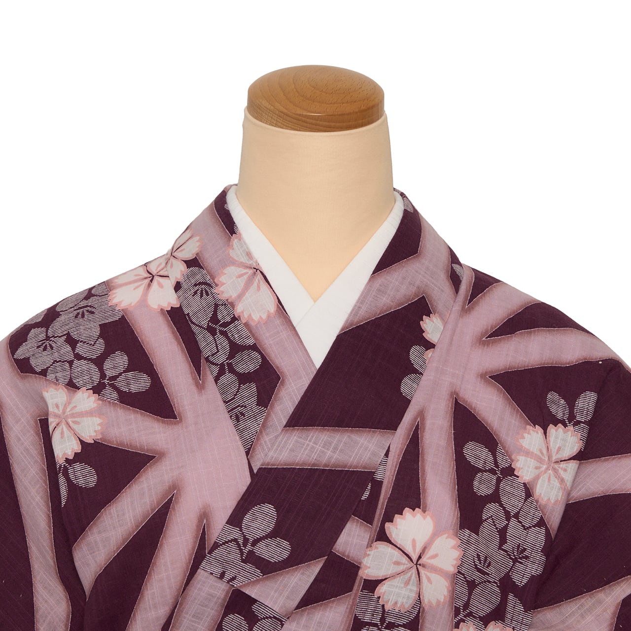夢工房 麻の葉に撫子の模様 綿麻浴衣 市田株式会社【未着用品】 | かわの屋