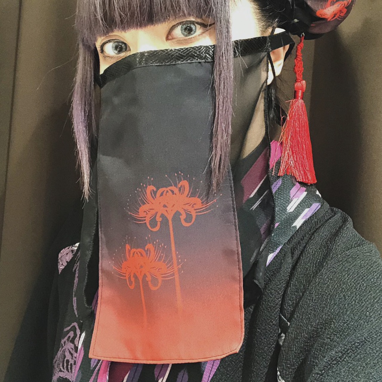 [komagire×Spider Lilyコラボ]彼岸花フェイスベール(赤・青)