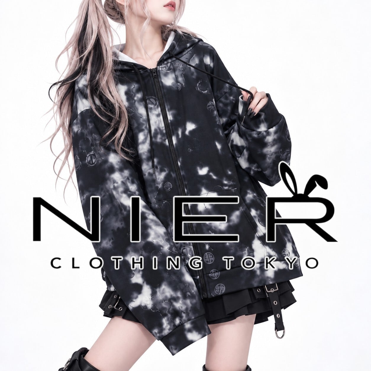 ほ*ね様 [新品未使用]リパップSTLプラチナム　黒25.5 超早い者勝ち新作大特価》SUPER LONG SLEEVE ZIP OUTER【MONOCHROME