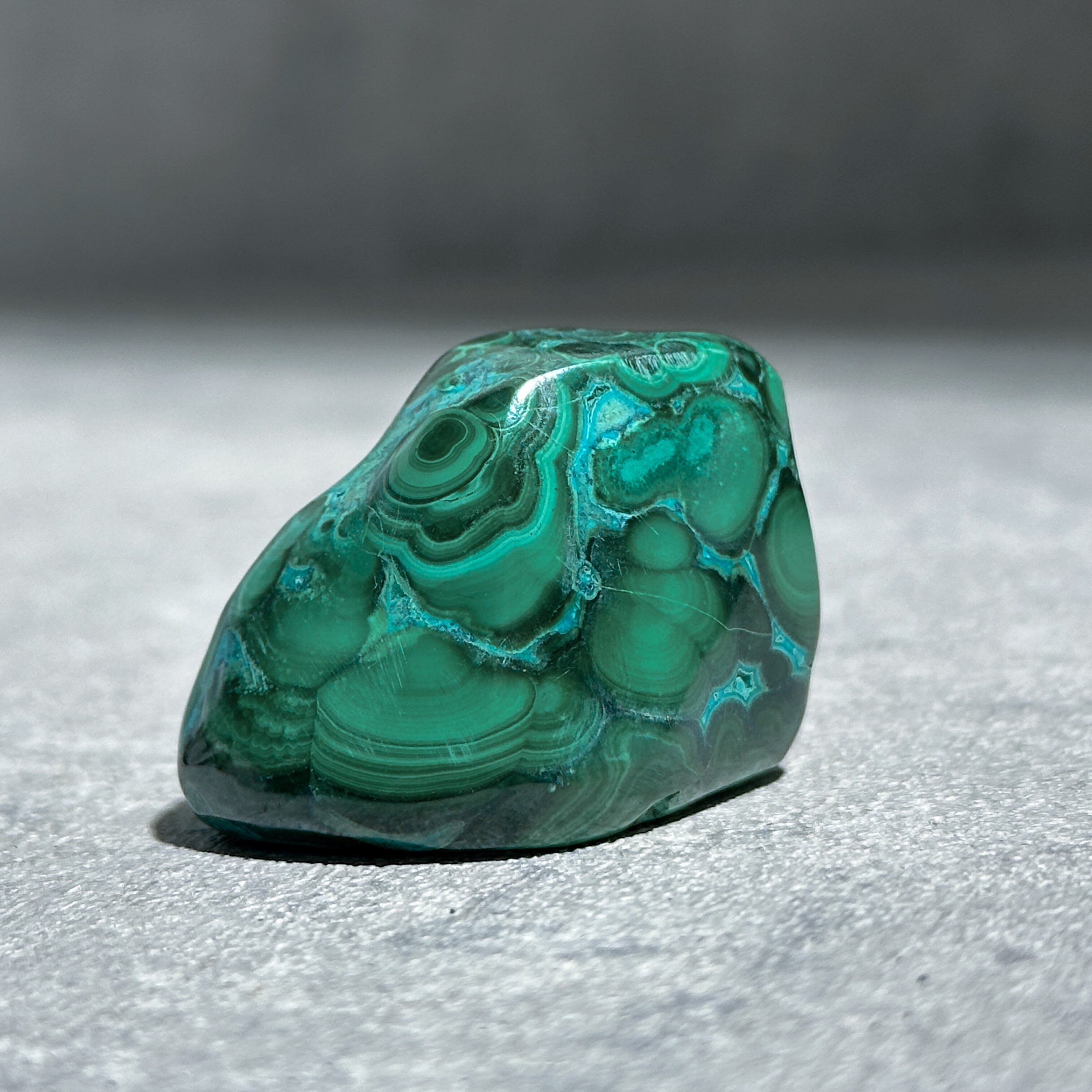 マラカイト with クリソコラ（マラコラ） タンブル05◇ Malachite with