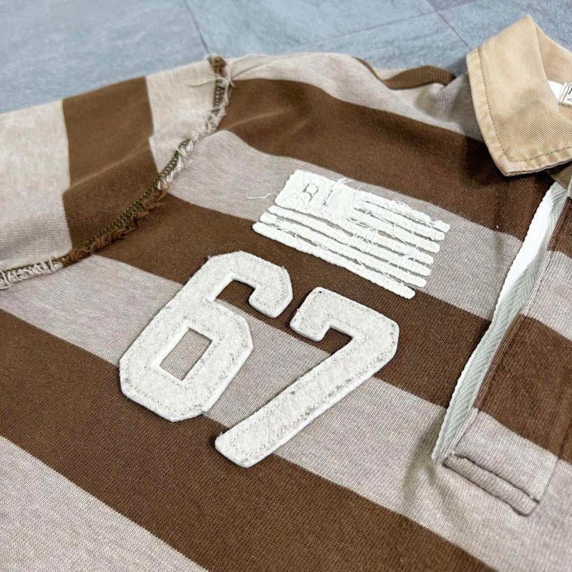 極上】ポロジーンズ ラガーシャツ 90s ロゴ刺繍 インサイドアウト 一点  