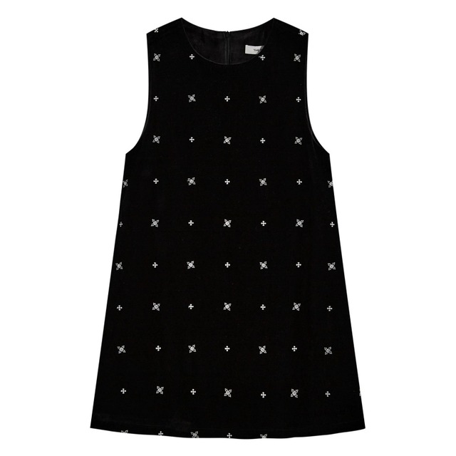 Embroidered velvet mini dress　B1254