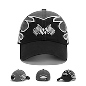 2色チェッカーフラッグ刺繍 キャップ  G196