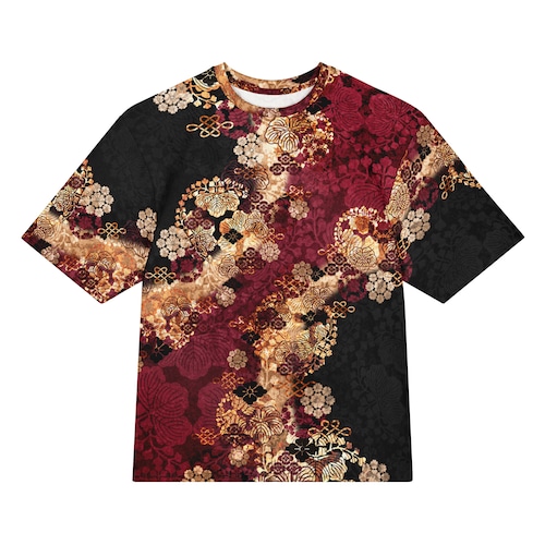 和紋様装飾　黒紅　和柄ユニセックス 150G Breeze Tシャツ