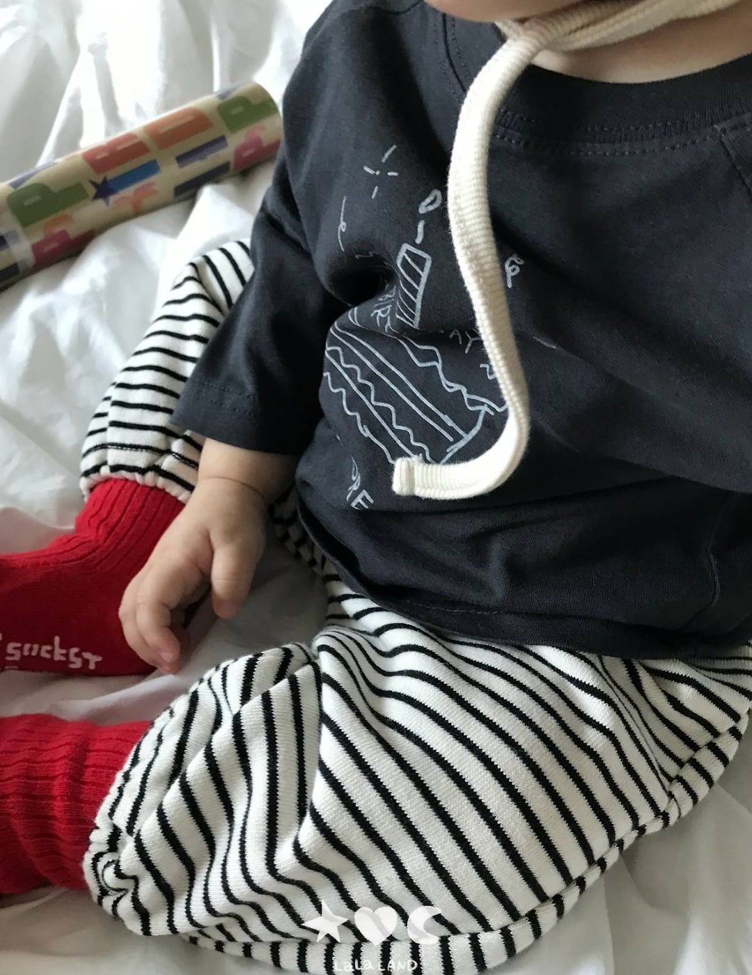 送料無料【予約】/  babyハッピーラグランTシャツ  /lalaland