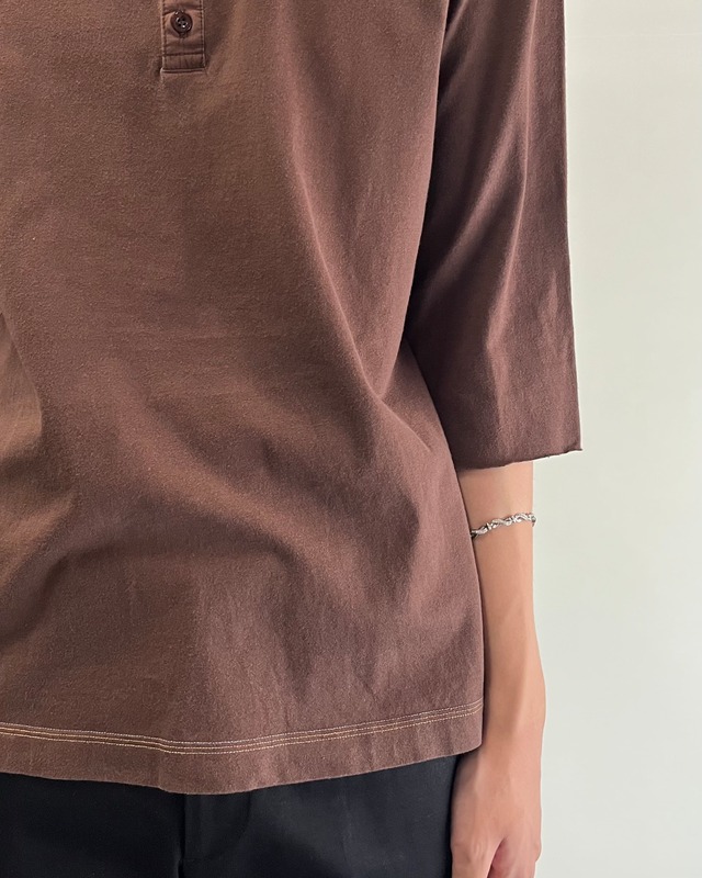 【Paul Smith】henley neck cropped sleeve t-shirt
